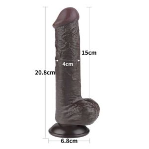 Dildo-Lovetoy-Sliding-Skin-Dual-Layer-Dong-Black-III-dimensiuni