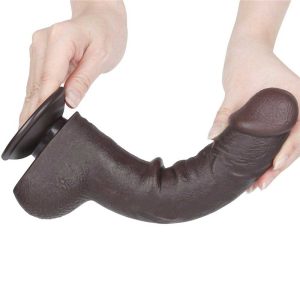 Dildo-Negru-Sliding-Skin-Dual-Layer-Dong,-24-Cm-flexibil