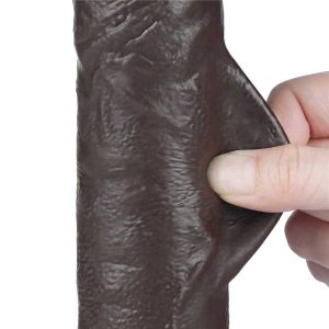 Dildo-Negru-Sliding-Skin-Dual-Layer-Dong,-24-Cm-textura