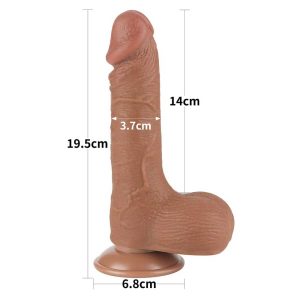 Dildo-Realistic-Sliding-Skin-Dual-Layer-Dong-Brown-III,-19,5-cm-dimensiuni