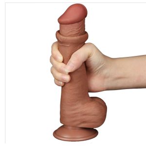 Dildo-Realistic-Sliding-Skin-Dual-Layer-Dong-Brown-III,-20,8-cm-in-mana