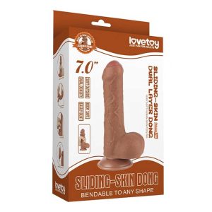 Dildo-Semi-Decalotat-Sliding-Skin-Dual-Layer-Dong-Brown-cutie