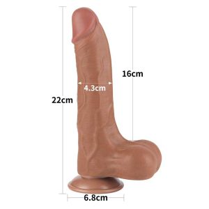 Dildo-Sliding-Skin-Dual-Layer-Dong-Brown-II-dimensiuni