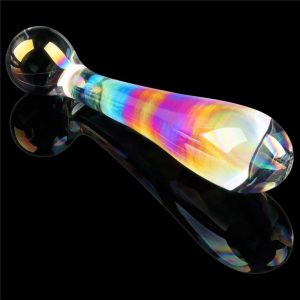 Dildo-Sticlă-Twilight-Gleam-Glass-–-Alluring-Arc-curcubeu