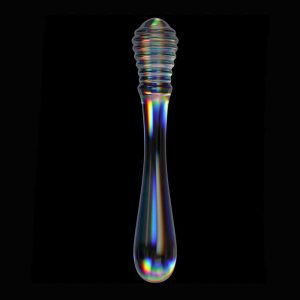 Dildo-Twilight-Gleam-Glass-Twin-Pleasures,-20,5-cm,-din-sticla
