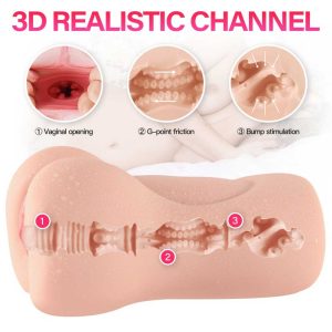 Masturbator-Aggie-Foarte-Realistic-7-Viteze-&-3-Moduri-Vibrație-flesh