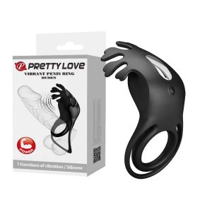 Pretty Love Vibrant Penis Ring Ruben Black [7 Moduri Vibrații]