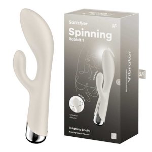 Satisfyer-Spinning-Rabbit-#1-Beige-12-Programe-de-vibrație-&-5-Setări-de-rotație