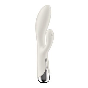 Satisfyer-Spinning-Rabbit-#1-Beige-12-Programe-de-vibrație-&-5-Setări-de-rotație,-alb