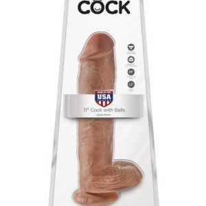 11" Cock with Balls  Tan