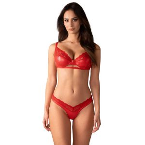Aliosa – Set Roșu de Lenjerie Sexy cu Dantelă