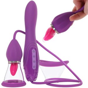 Her Ultimate Pleasure Max - Elite Silicone™ cu 4 Motoare & Limba Motorizată