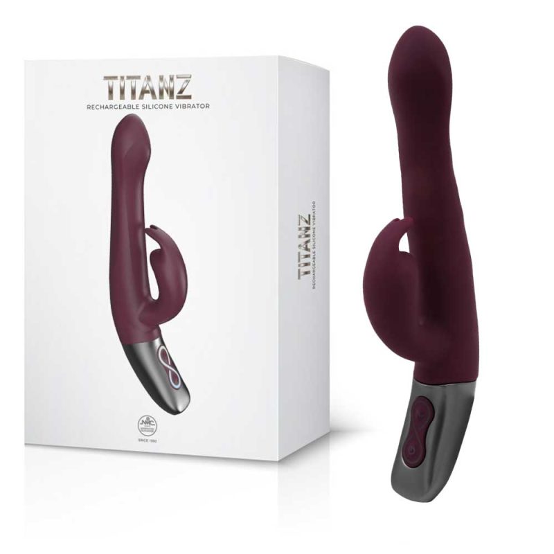 Vibrator Rabbit Titanz Rubine Red Silicone Rechargeable