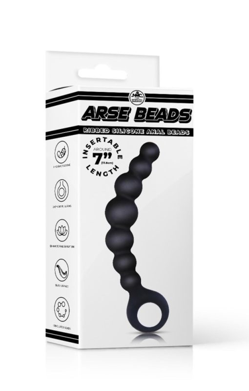 Arse Beads 7" Ribbed Silicone Anal Beads I