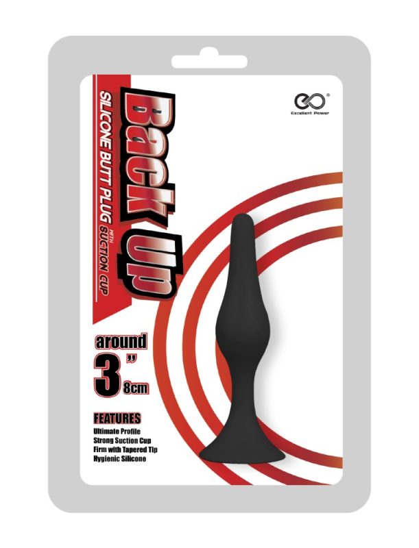 Back Up 3" Silicone Butt Plug w/Suction Cup I
