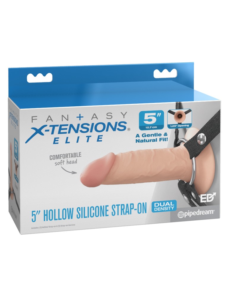 5" Silicone Hollow Strap-On Dual Density 5" Silicone Hollow Strap-On Dual Density