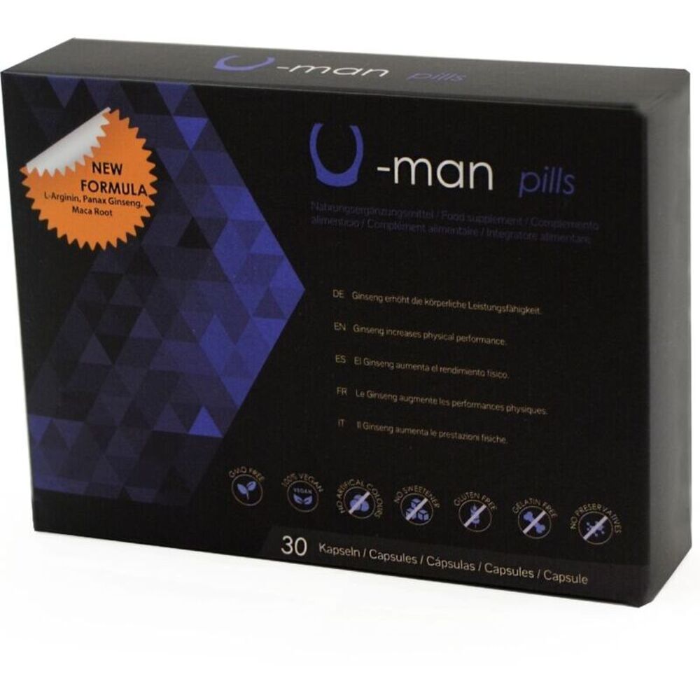 500 COSMETICS - U-MAN ENHANCES PENIS SIZE AND SEXUAL POWER - 30 CAPSULES lateral