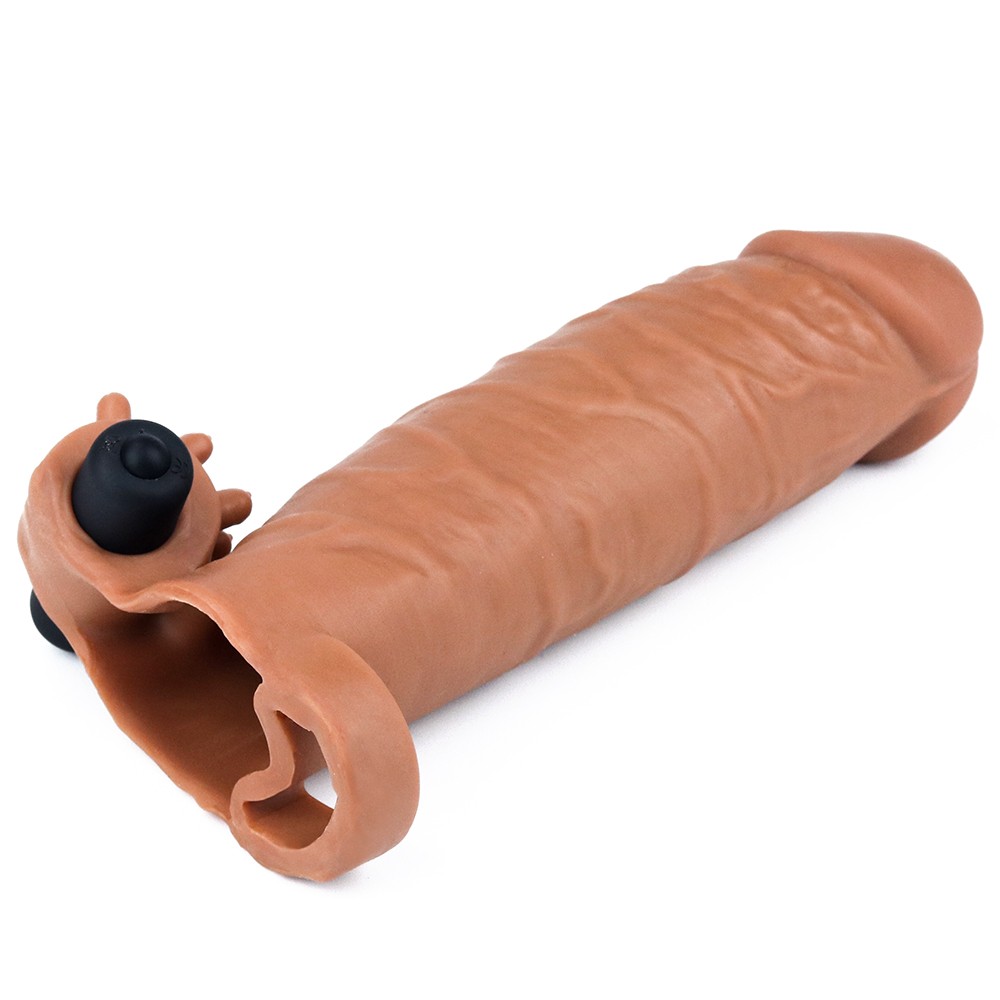 Pleasure-X-Tender-Vibrating-Penis-Sleeve-1-Brown-1