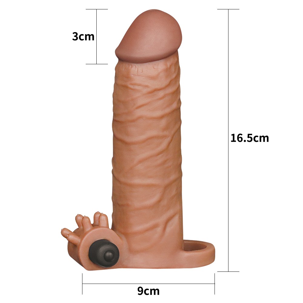 Pleasure-X-Tender-Vibrating-Penis-Sleeve-1-Brown-4