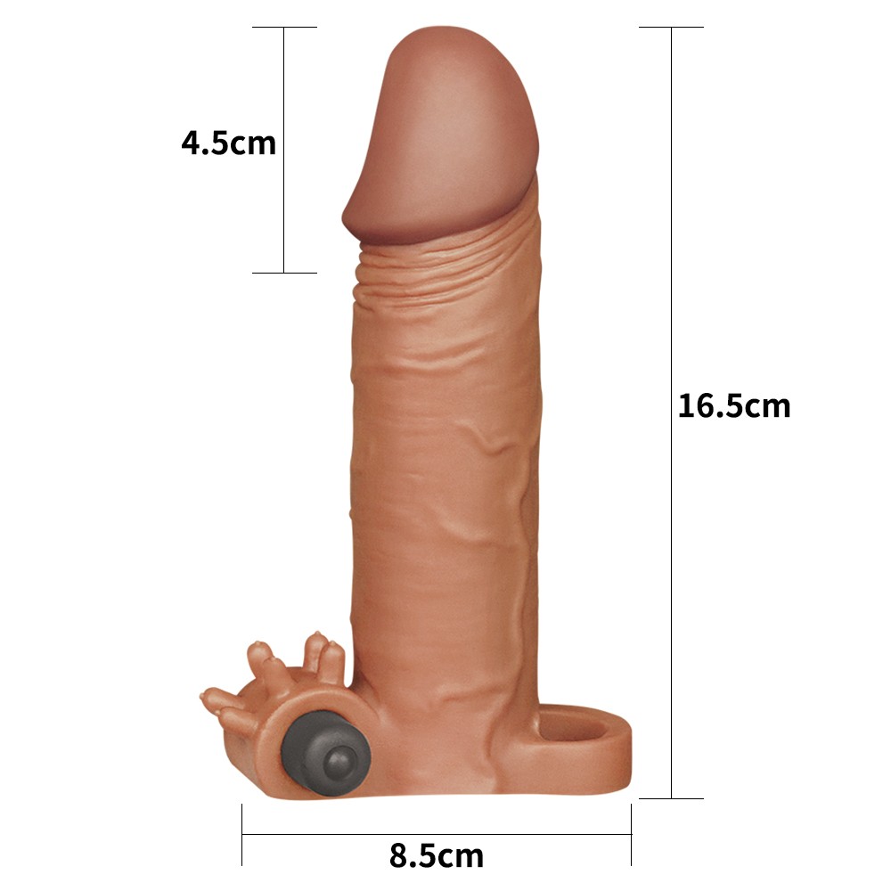 Pleasure-X-Tender-Vibrating-Penis-Sleeve-2-Brown-4