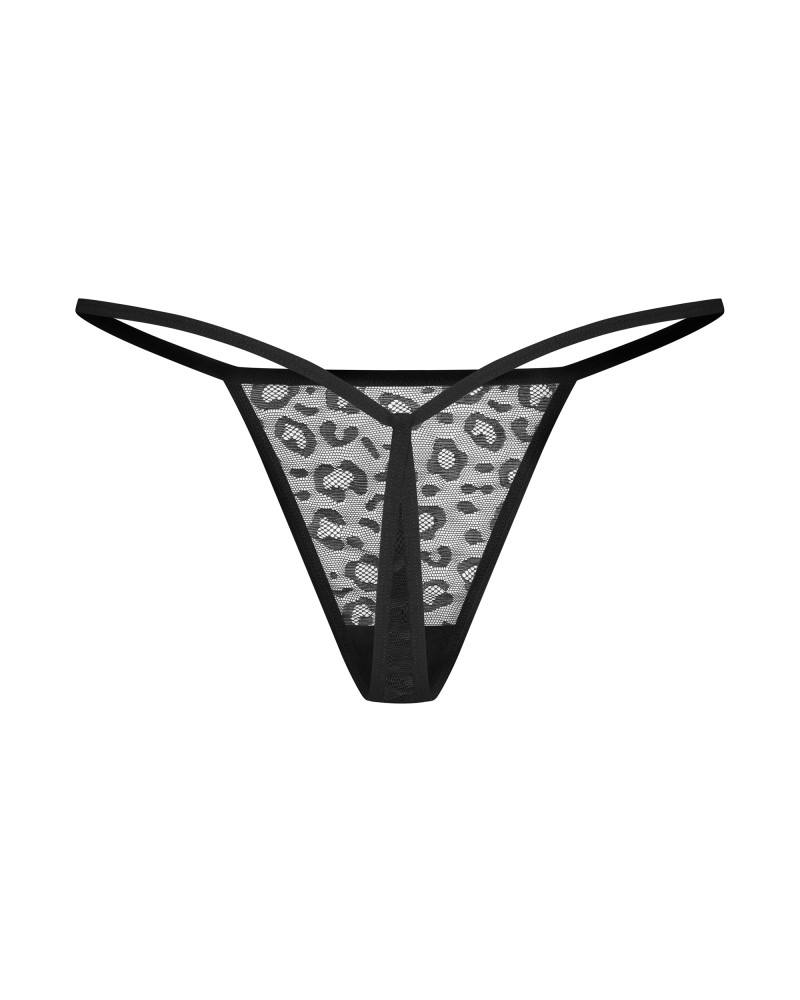 Set Chiloți Tanga Clara - 2 Bucăți, Dantelă & Print Leopard - imagine 20