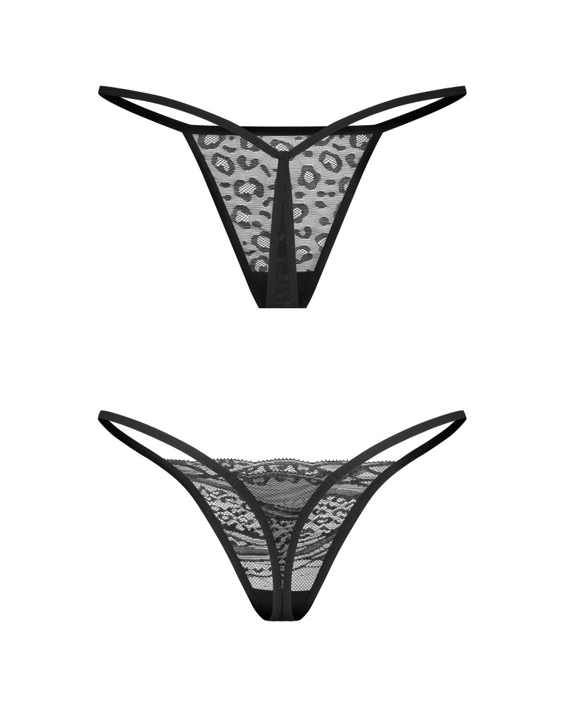 Set Chiloți Tanga Clara - 2 Bucăți, Dantelă & Print Leopard - imagine 23