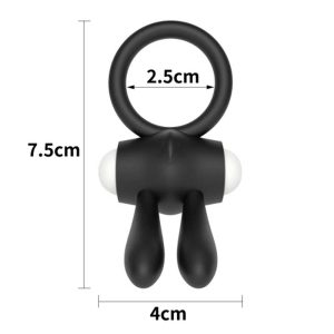 Inel Vibrator Power Clit Cockring Black 2