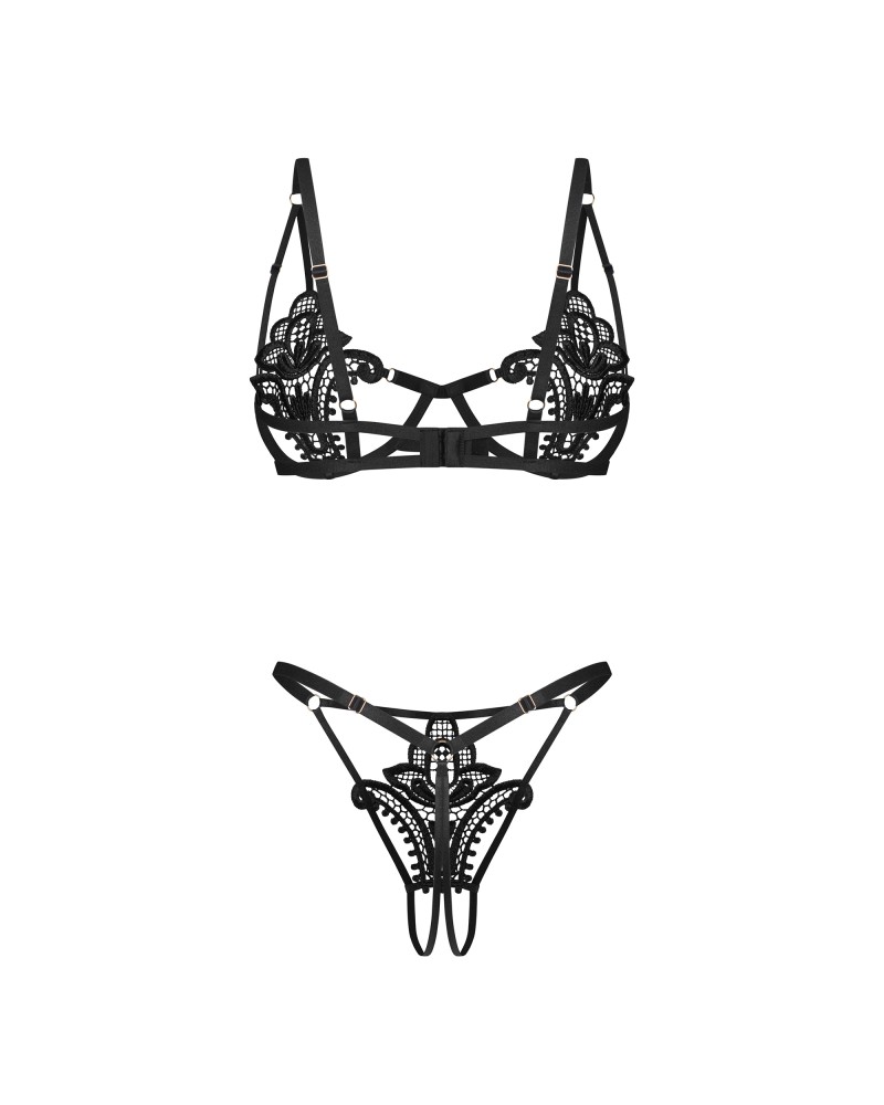 Lenjerie Luise Sublim Black - Cupe Deschise & Dantelă Guipure - imagine 13
