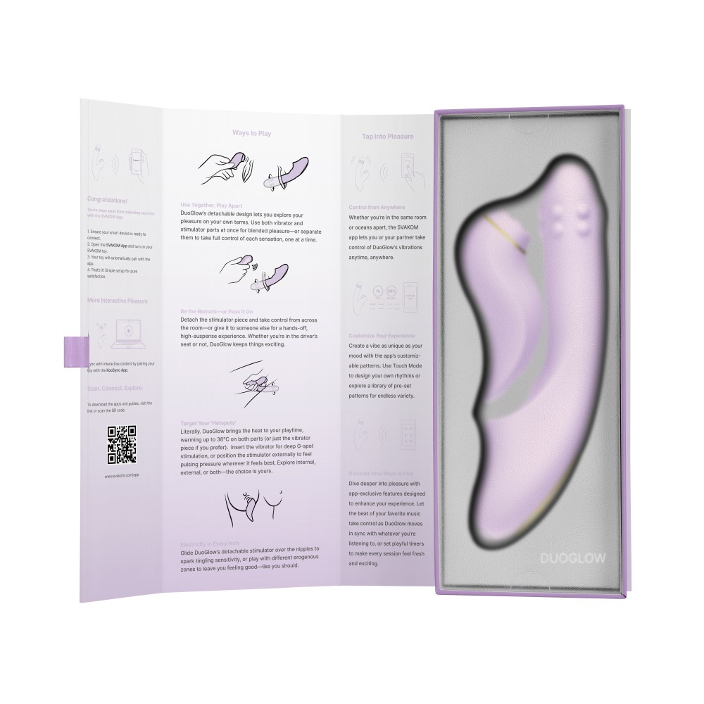 Vibrator Svakom DuoGlow - 6300 Vibrații/Min, App Control & Design 2-în-1 Detașabil - imagine 19