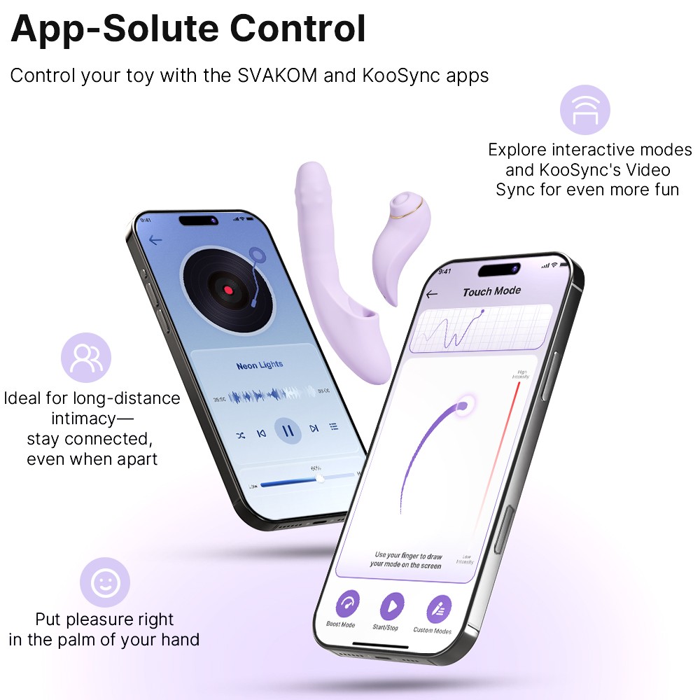 Vibrator Svakom DuoGlow - 6300 Vibrații/Min, App Control & Design 2-în-1 Detașabil - imagine 23