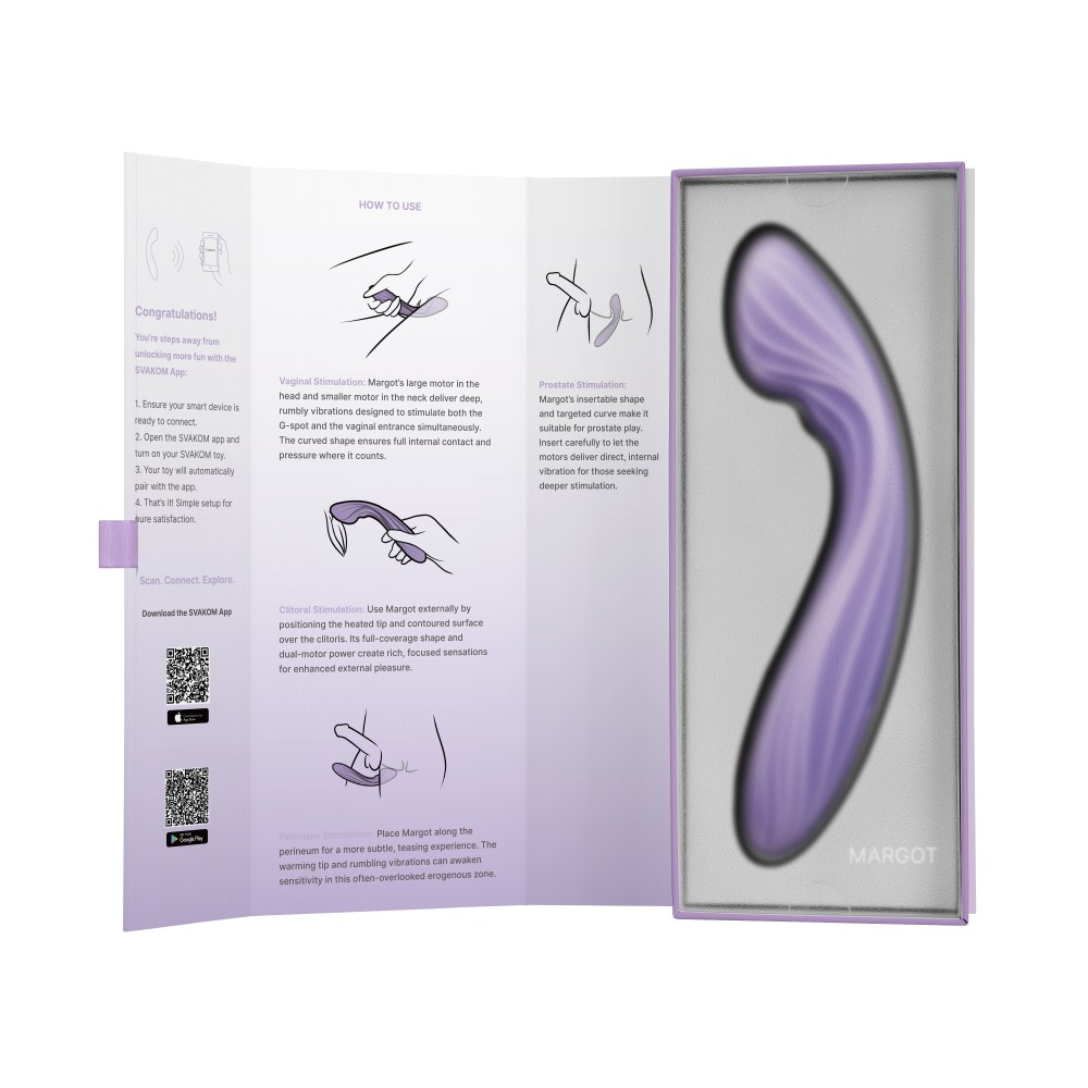 Vibrator Margot Lilac Swirl - Dual Motor & Încălzire 39°C, App Control - imagine 13