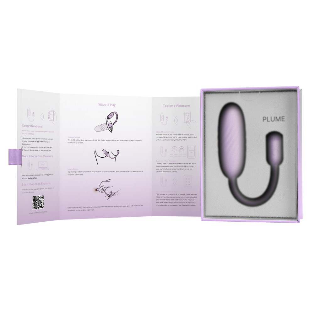 Vibrator Bullet Plume Pastel Lilac - Perie Flexibilă & App Control - imagine 6