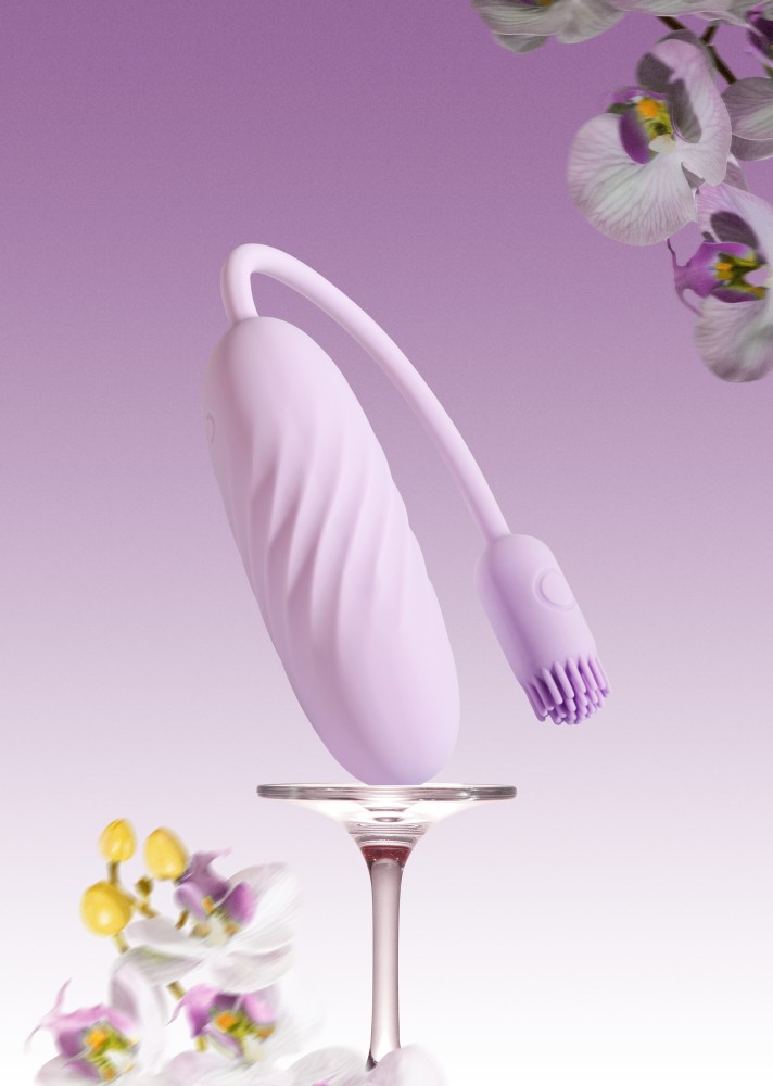 Vibrator Bullet Plume Pastel Lilac - Perie Flexibilă & App Control - imagine 10