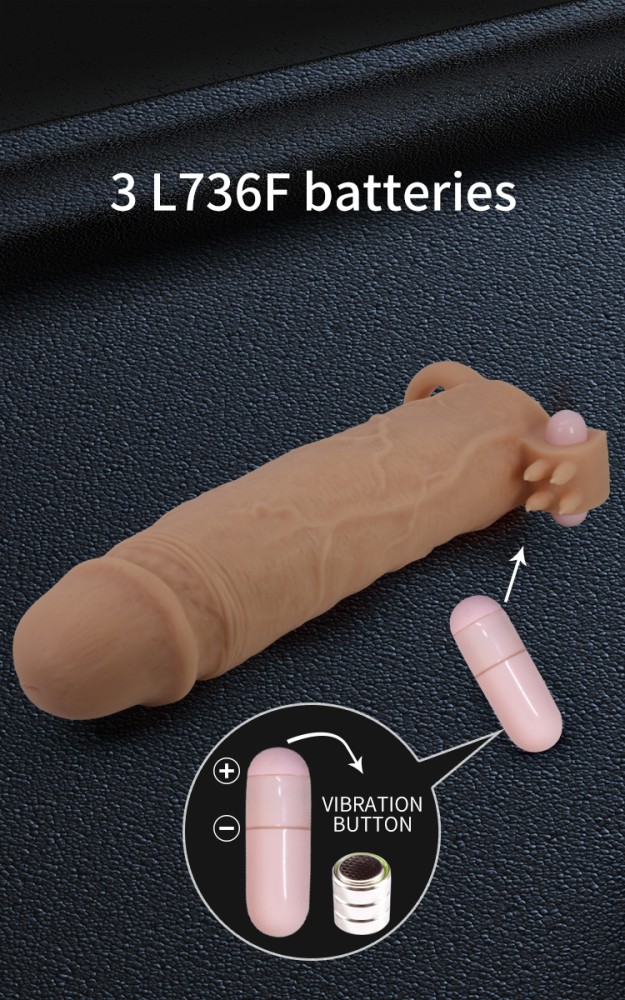 Prelungitoare Penis Xerxes Clear - 22 cm & Bullet Vibrator Detașabil - imagine 2