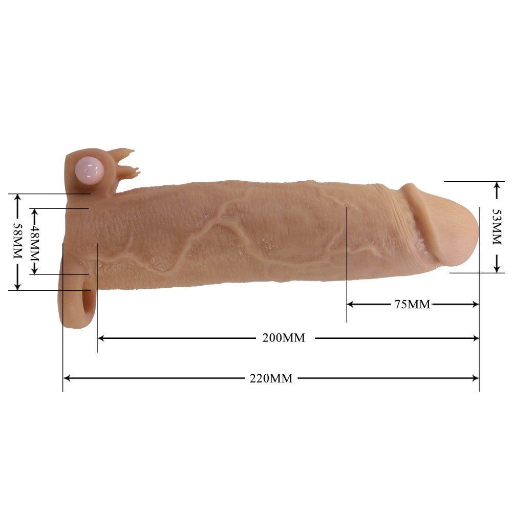 Prelungitoare Penis Xerxes Clear - 22 cm & Bullet Vibrator Detașabil - imagine 11