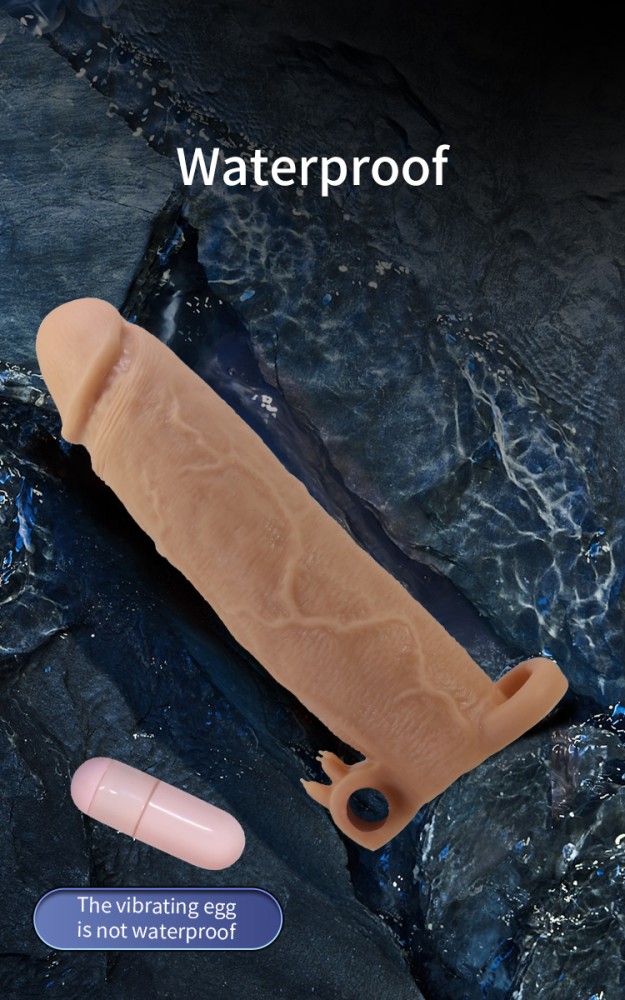 Prelungitoare Penis Xerxes Clear - 22 cm & Bullet Vibrator Detașabil - imagine 3