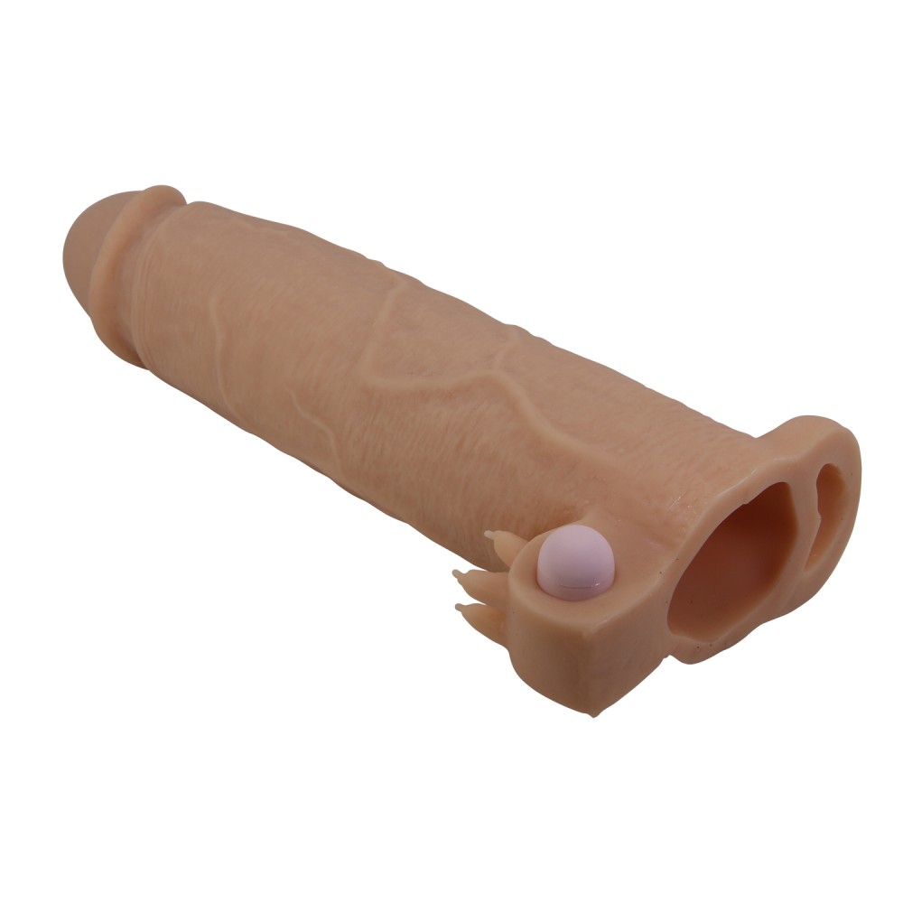 Prelungitoare Penis Xerxes Clear - 22 cm & Bullet Vibrator Detașabil - imagine 8