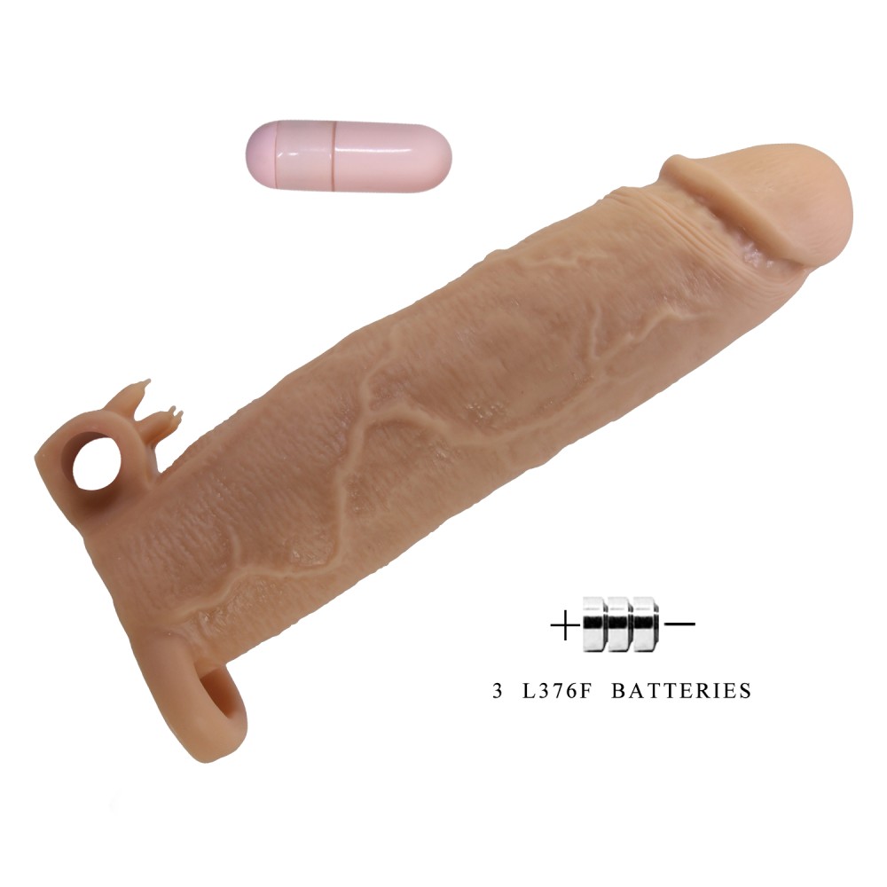 Prelungitoare Penis Xerxes Clear - 22 cm & Bullet Vibrator Detașabil - imagine 9
