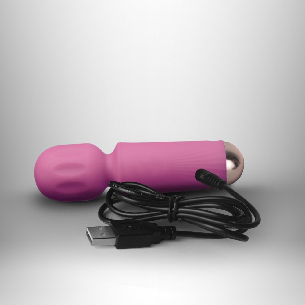 Vibrator Mini Wand Peony Pink - 16 Funcții Vibrație, Reîncărcabil & Waterproof - imagine 2