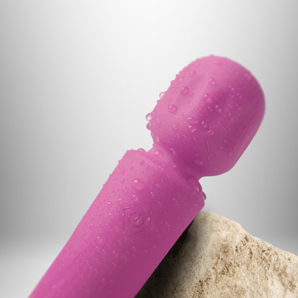 Vibrator Mini Wand Peony Pink - 16 Funcții Vibrație, Reîncărcabil & Waterproof - imagine 3