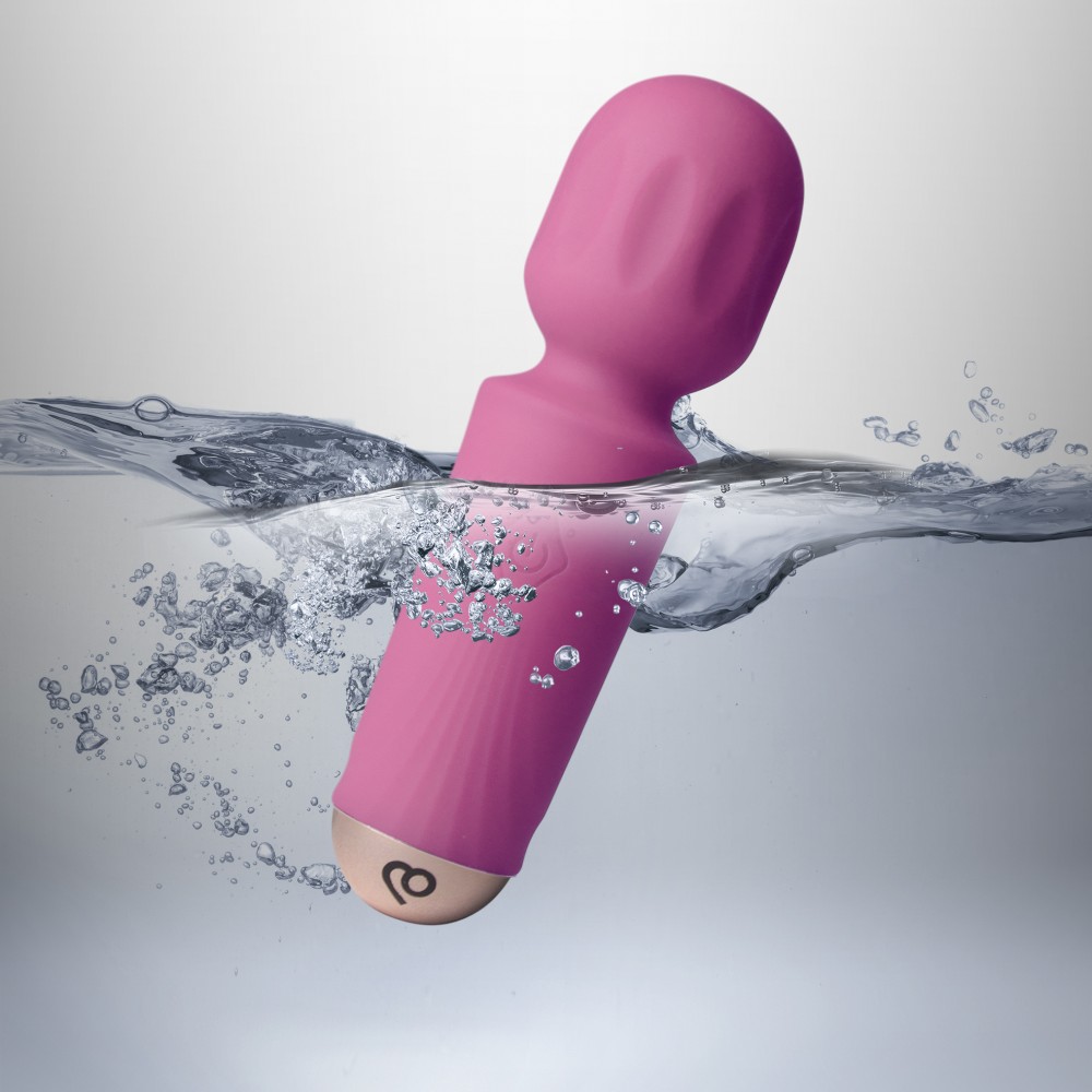 Vibrator Mini Wand Peony Pink - 16 Funcții Vibrație, Reîncărcabil & Waterproof - imagine 4