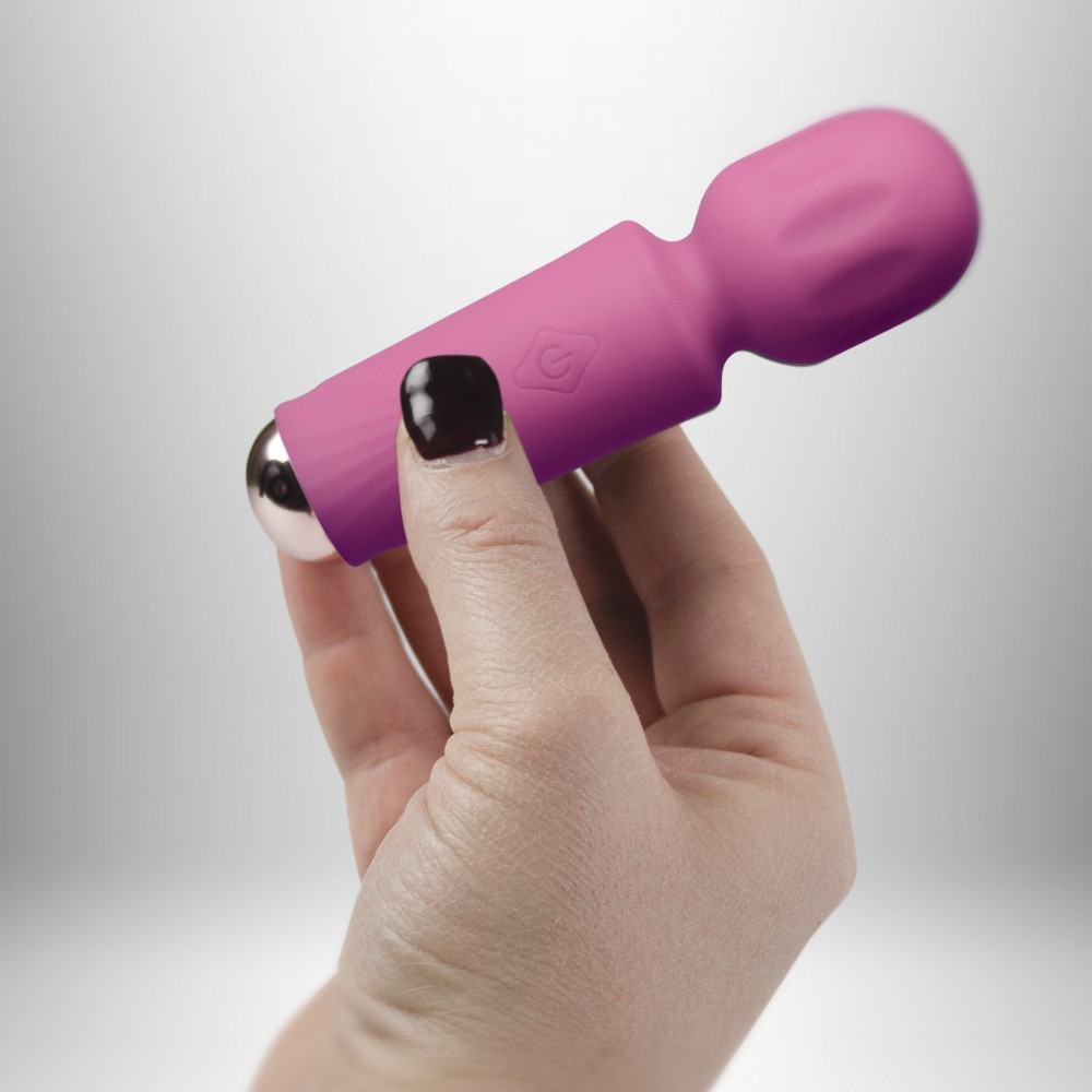 Vibrator Mini Wand Peony Pink - 16 Funcții Vibrație, Reîncărcabil & Waterproof - imagine 6