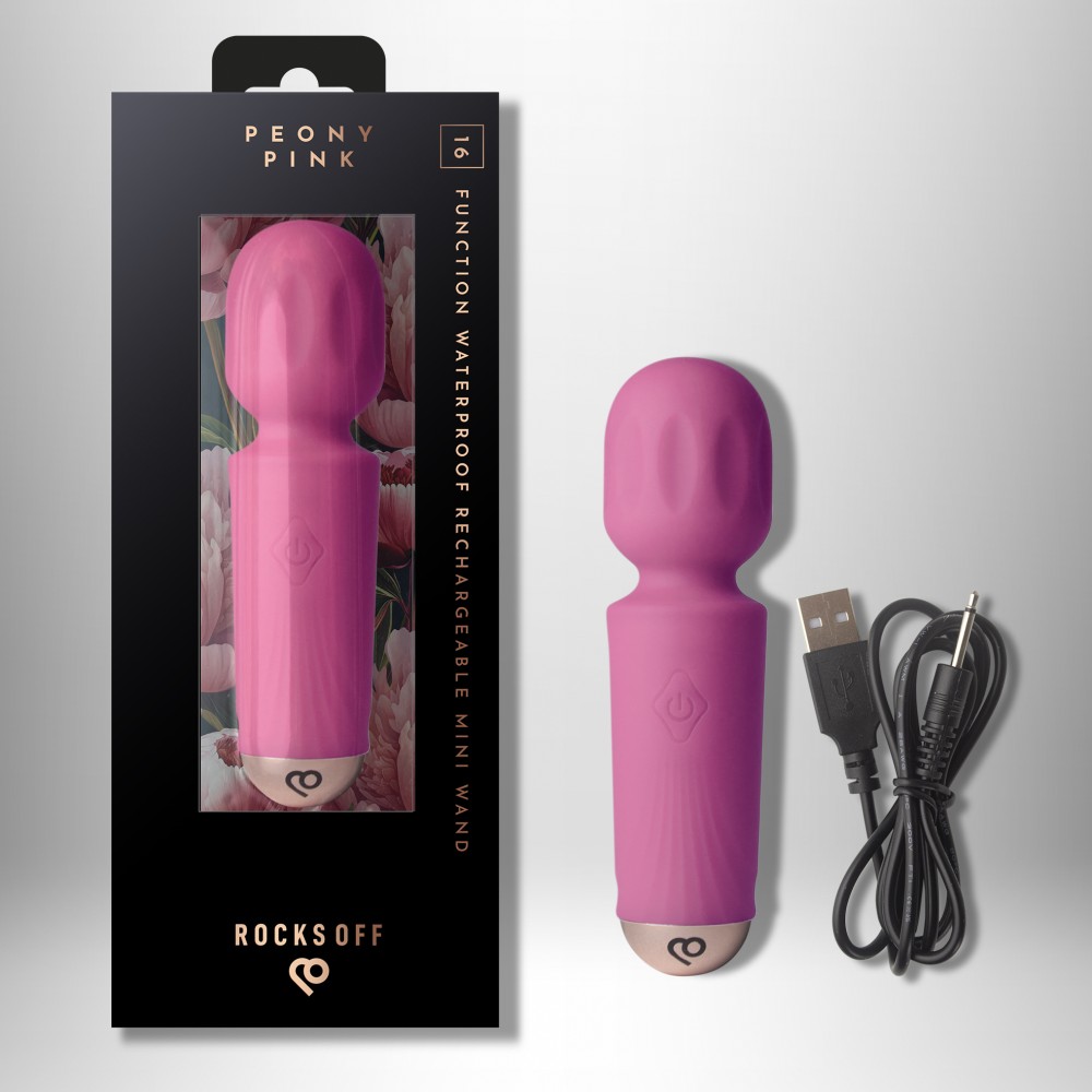 Vibrator Mini Wand Peony Pink - 16 Funcții Vibrație, Reîncărcabil & Waterproof - imagine 8