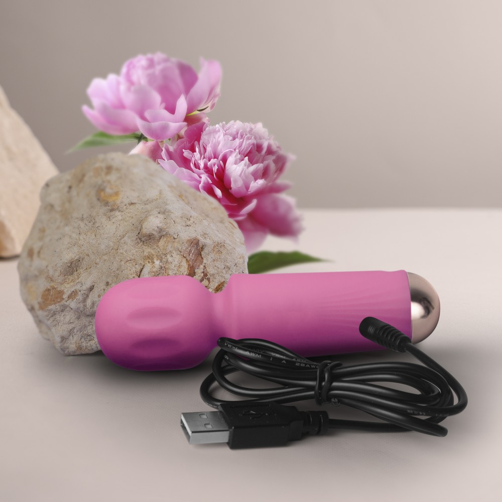 Vibrator Mini Wand Peony Pink - 16 Funcții Vibrație, Reîncărcabil & Waterproof - imagine 9