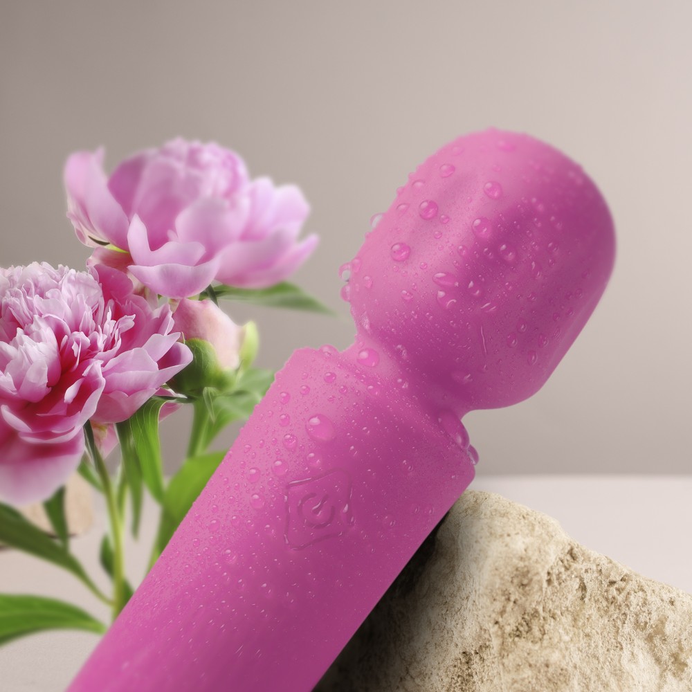 Vibrator Mini Wand Peony Pink - 16 Funcții Vibrație, Reîncărcabil & Waterproof - imagine 10