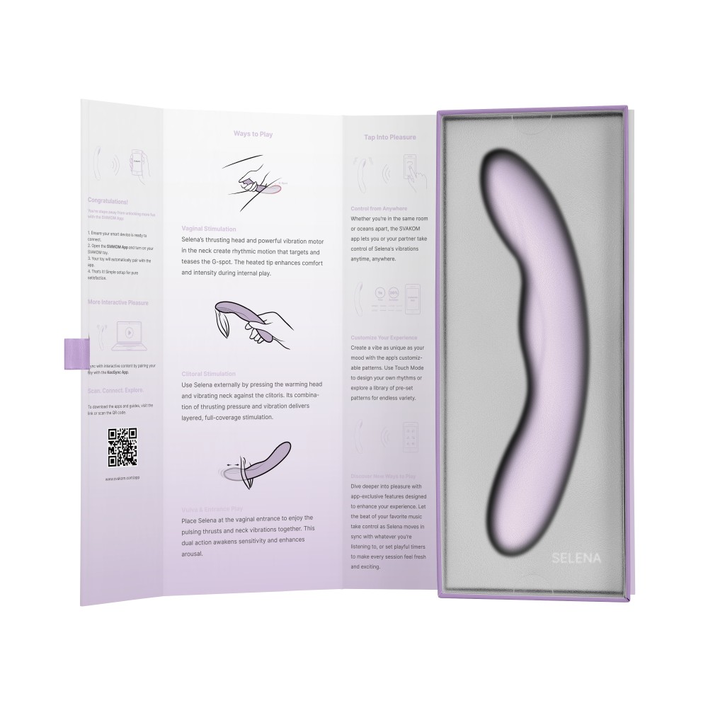 Vibrator Selena Pastel Lilac - Dual Motor, Încălzire 38°C & App Control - imagine 5