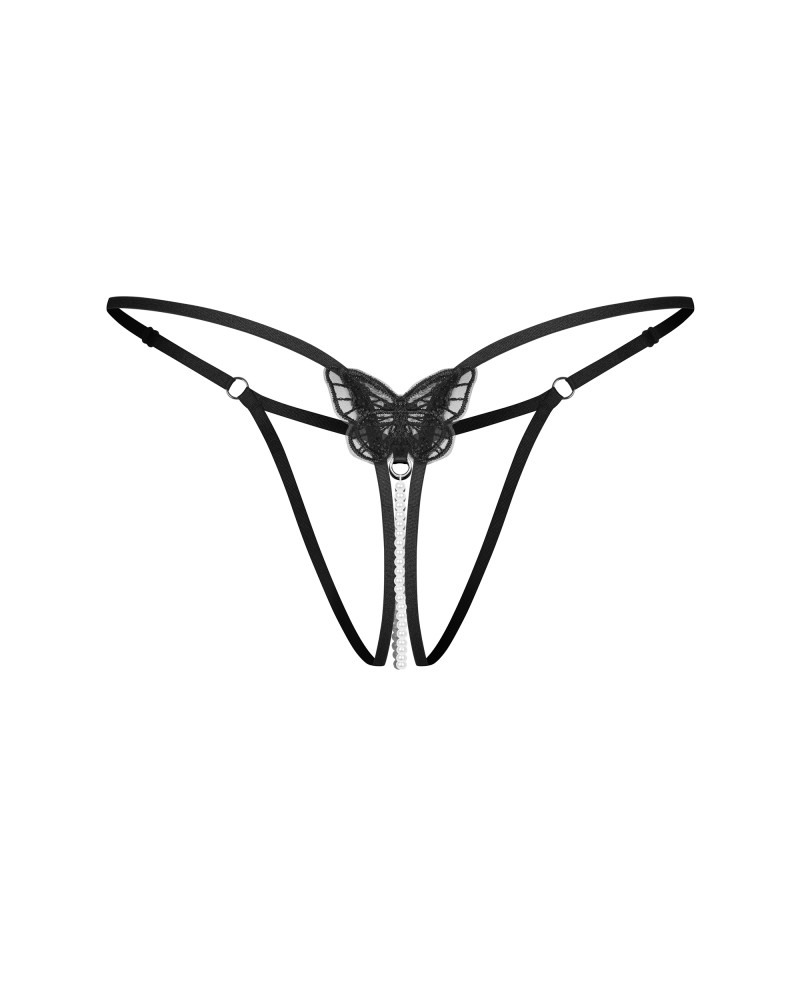 Tanga Isseme Crotchless - Decupaj Inghinal & Mărgele Decorative - imagine 17