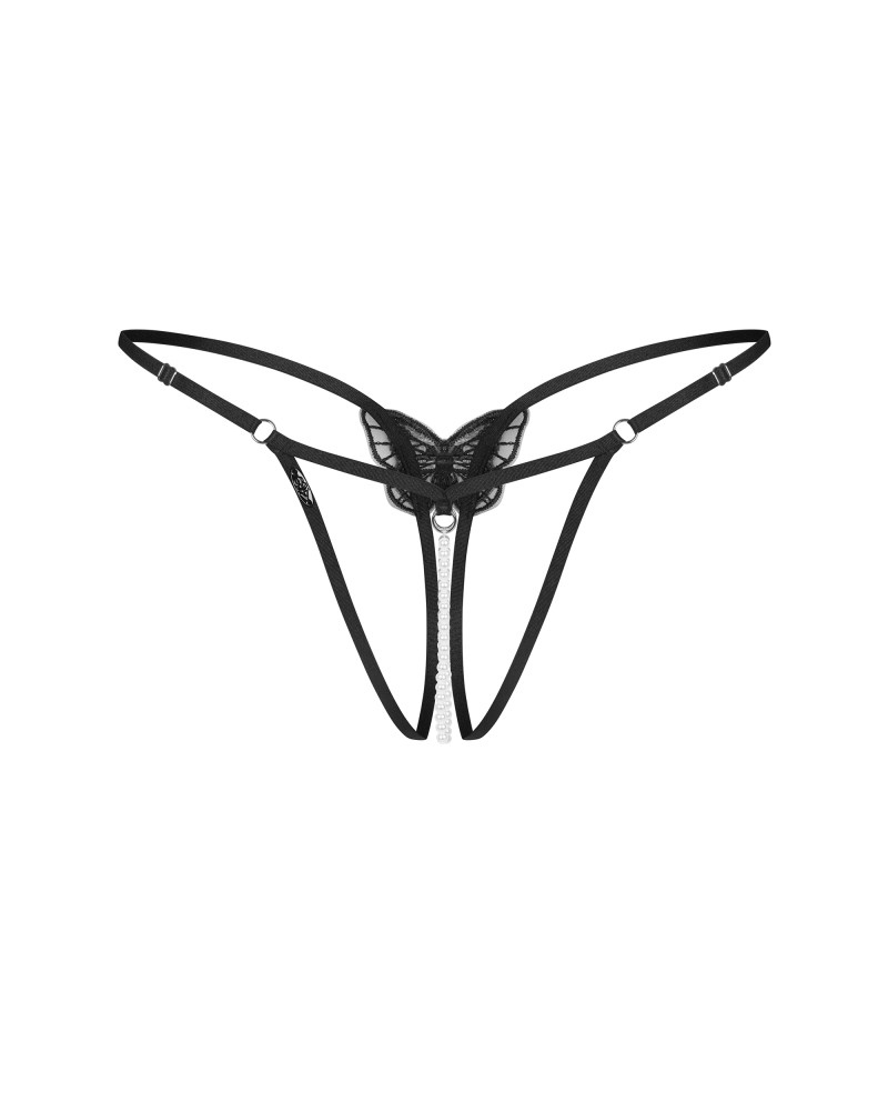Tanga Isseme Crotchless - Decupaj Inghinal & Mărgele Decorative - imagine 18