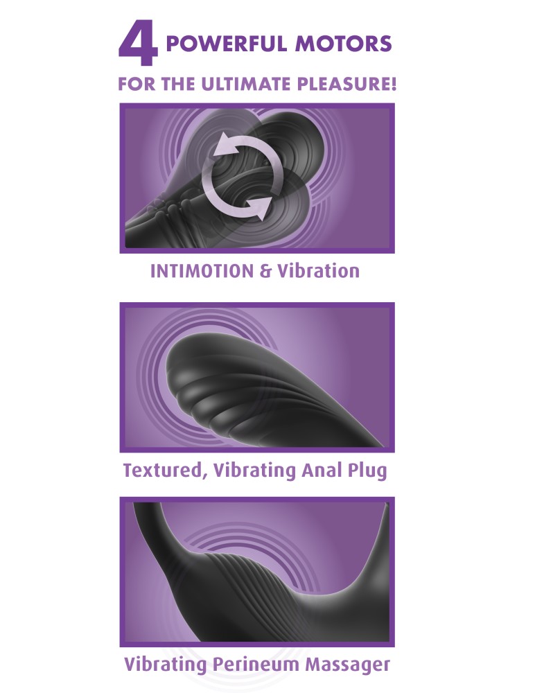 Vibrator Prostată Ass-Gasm IntiMotion - 4 Motoare & Cap Rotativ - imagine 4