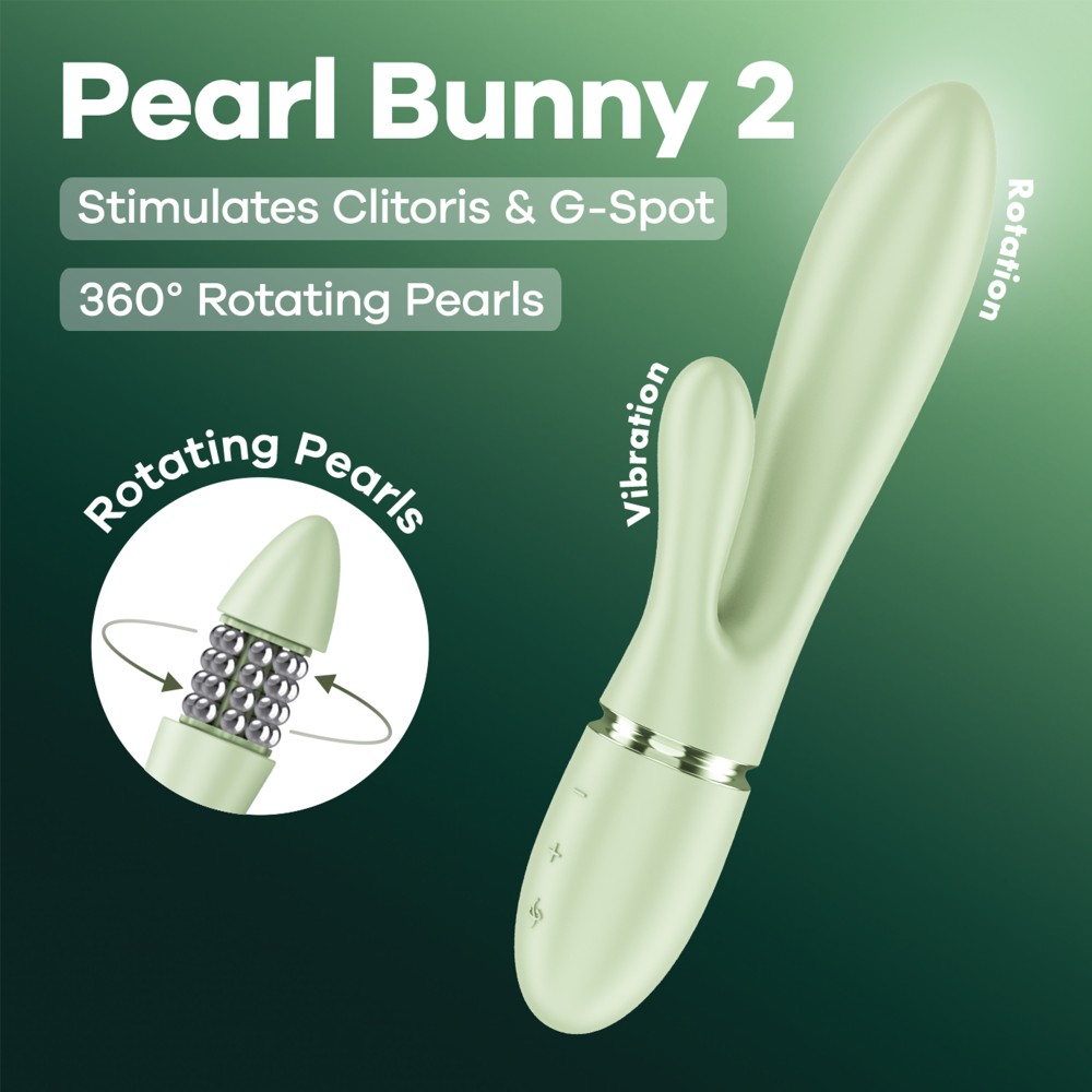 Vibrator Rabbit Pearl Bunny 2 - 12 Programe de Rotație & Vibrație, Perle Rotative 360° - imagine 12